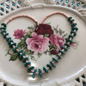 Vintage‎ Heishi Turquoise and Spiny Oyster Necklace